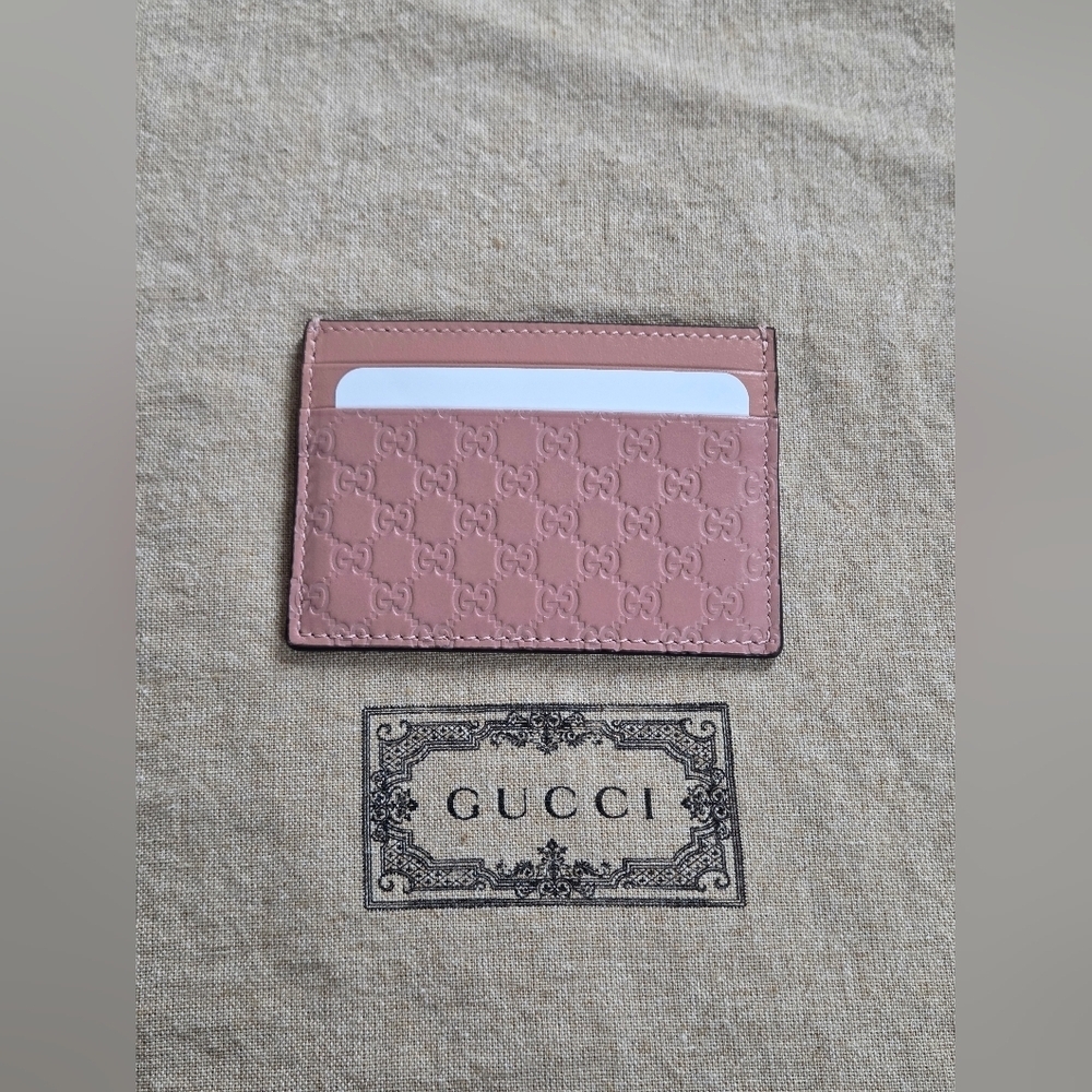 Gucci Micro Guccissima Card Holder – Soft Pink Leather BNWOT - Picture 4 of 6